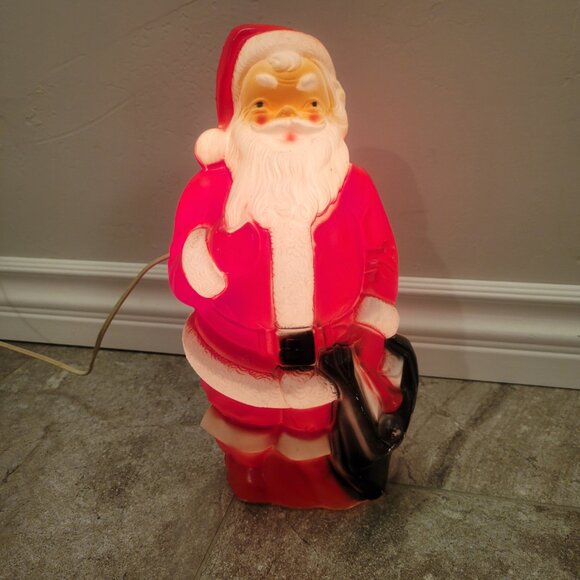 Vintage Empire Plastic SANTA CLAUS Blow Mold 1968 USA 13" Tall W/Light Works - Picture 1 of 7